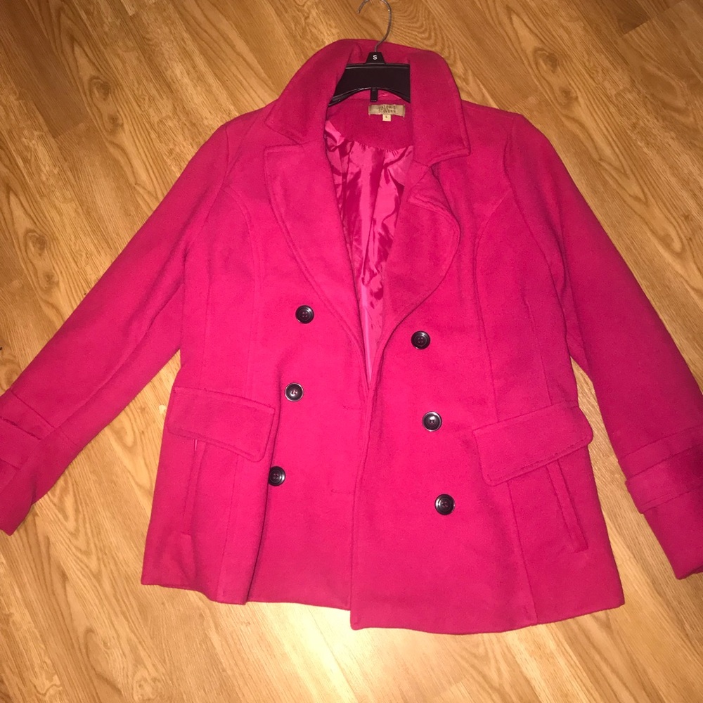Pink jacket.